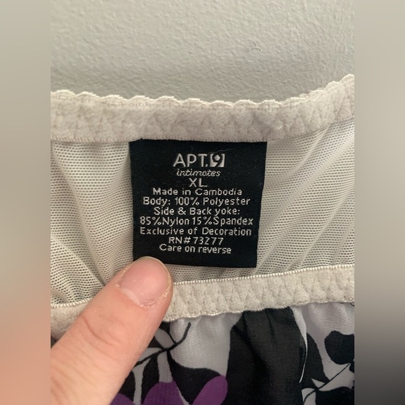 Womens Apt 9 Intimates Purple Floral Lace Chiffon Spaghetti Strap Lingerie XL - Picture 3 of 9